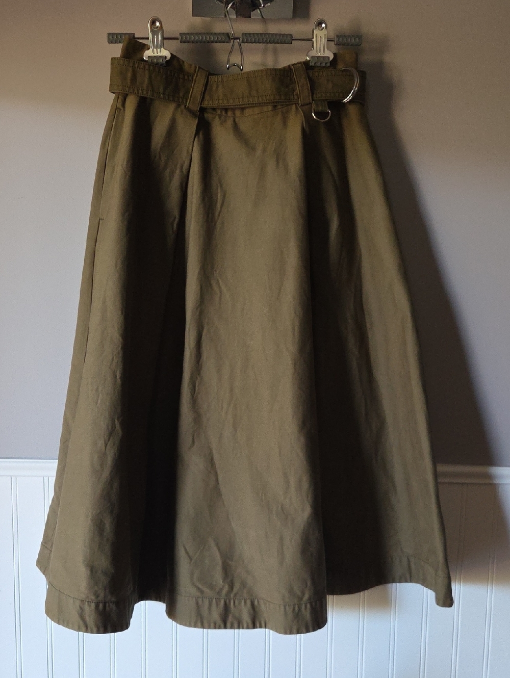 MSGM Gonna Pleated Green Midi Skirt